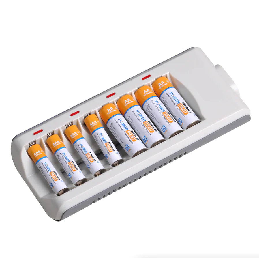 8 Slot Battery Charger for Ni-Mh Ni-Cd AA AAA Rechargeable Batteries Fast Charge