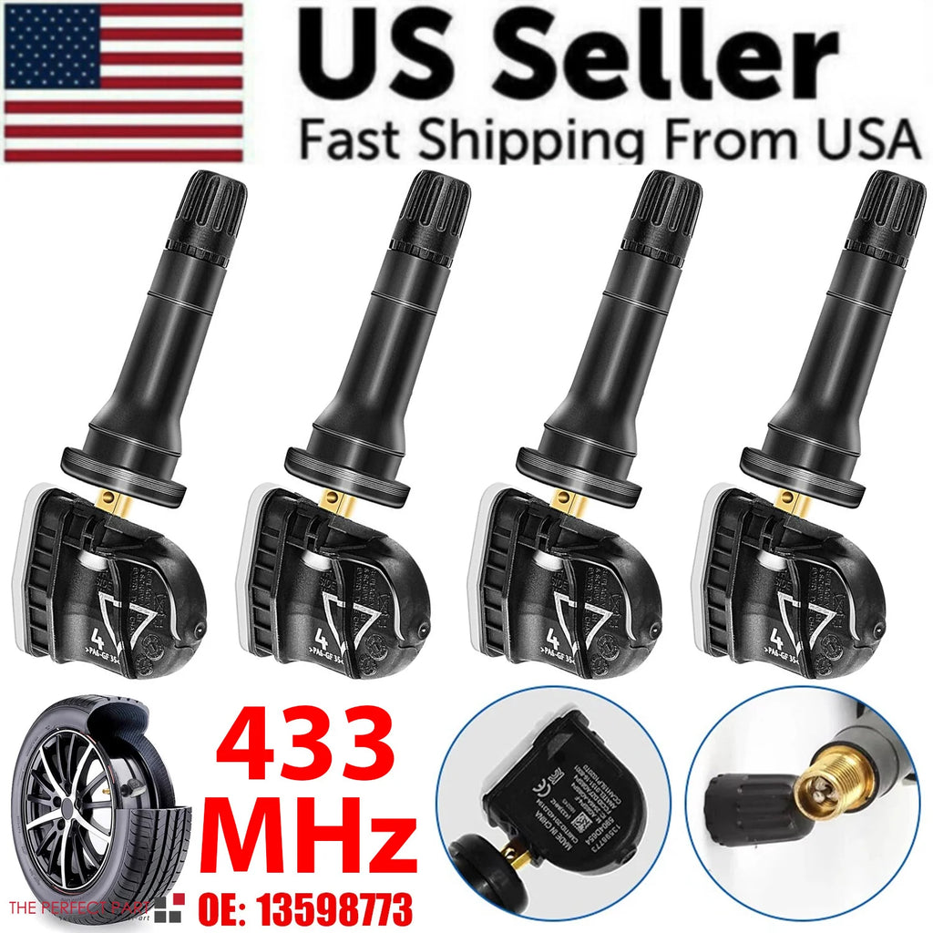 4 PACK Tire Pressure Monitor Sensor for GM Buick Chevy GMC TPMS 433Mhz 13598773