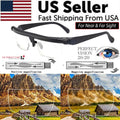 Dial Adjustable Glasses Variable Focus for Reading Distance Vision Eyeglasses US