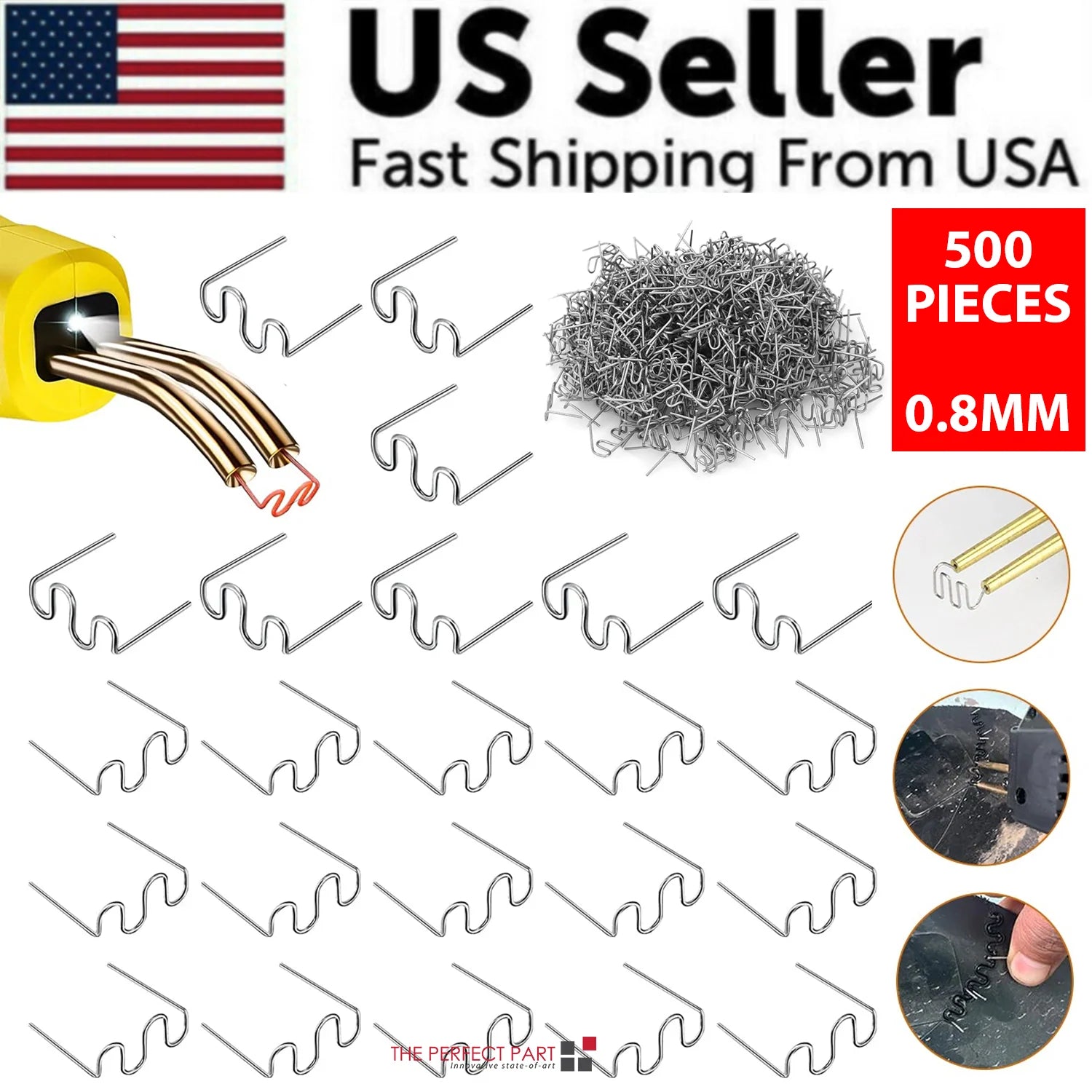 500PCS Hot Stapler Staples Repair Kit for Plastic Welder Gun Car Bumper Fender