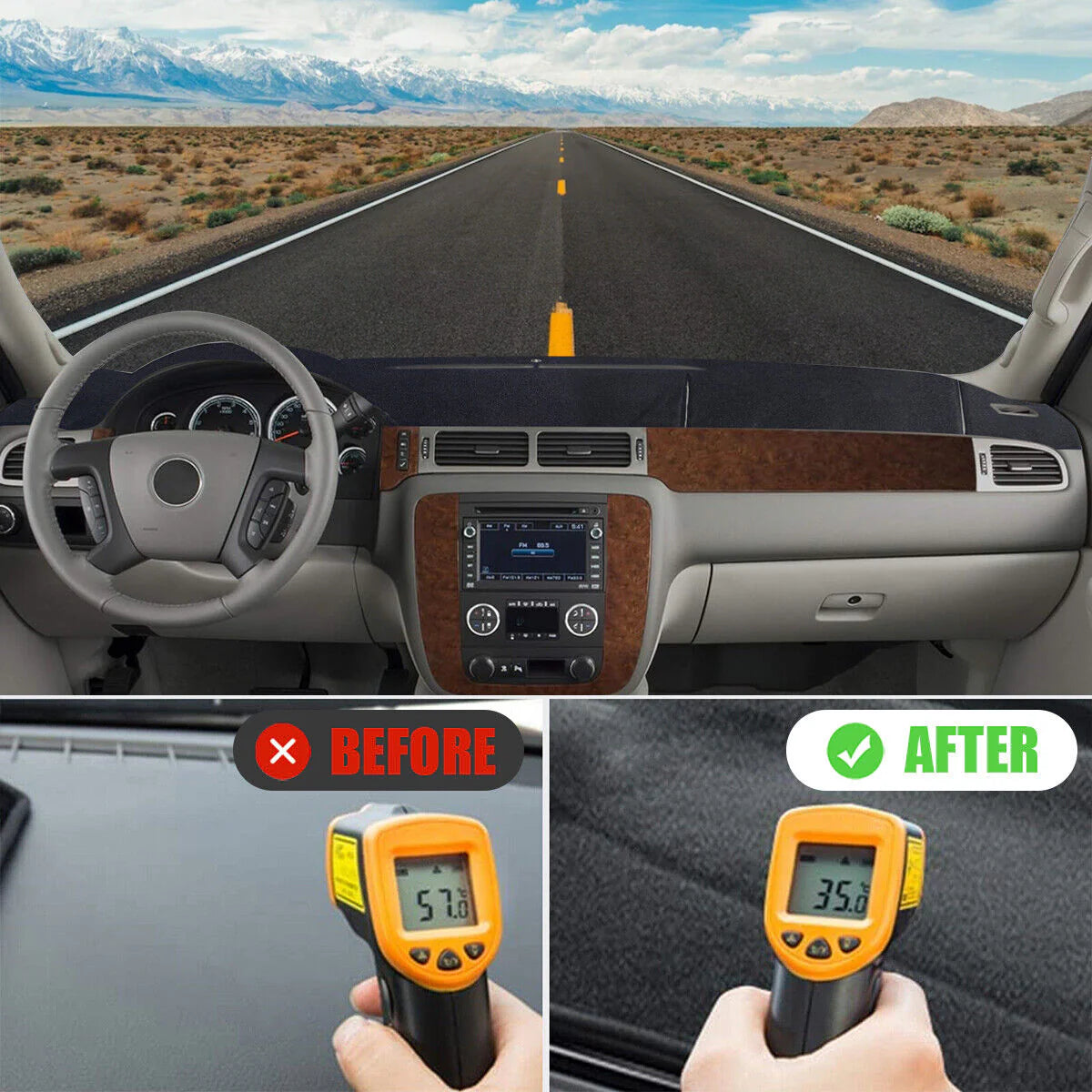 Car Dash Cover Mat Dashboard Pad for Chevy Silverado 1500 2500 Tahoe 2001-2006