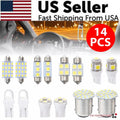 14Pcs T10 36Mm LED Interior Car Accessories Kit Map Dome License Plate Lights
