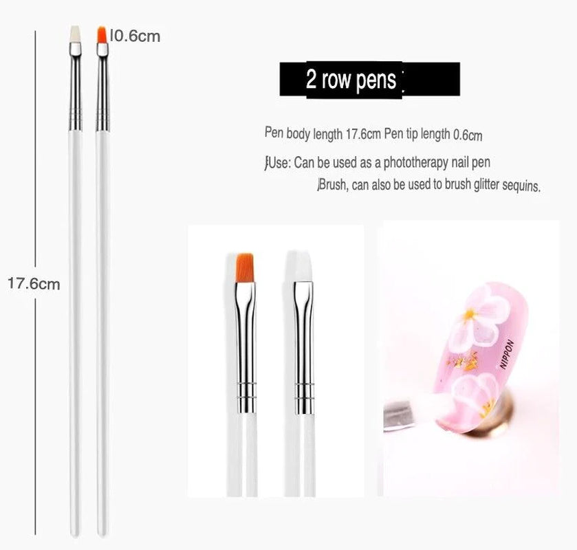 20Pcs/Set Nail Art Design Dotting Painting Drawing Polish Brush Pen Tools UV Gel