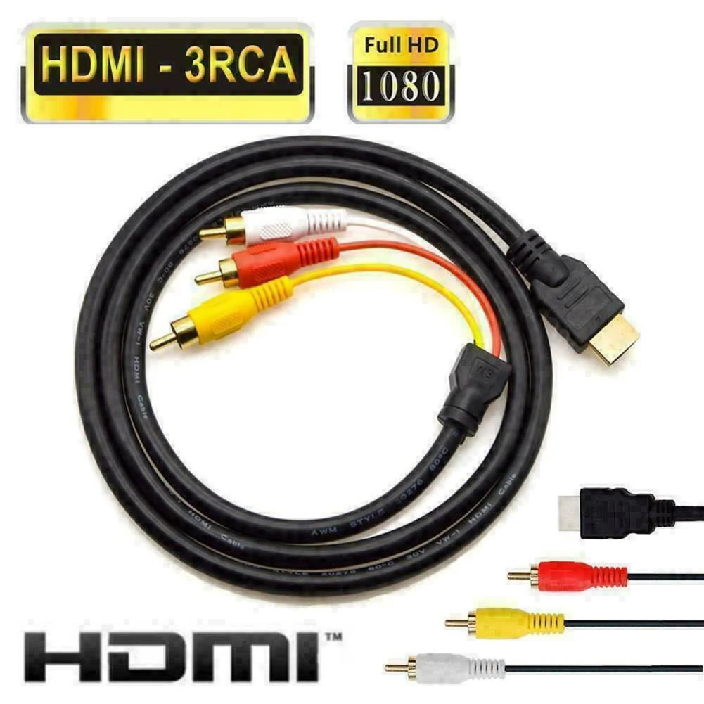 HDMI Male to 3 RCA Video Audio AV Component Converter Adapter Cable HDTV 1080