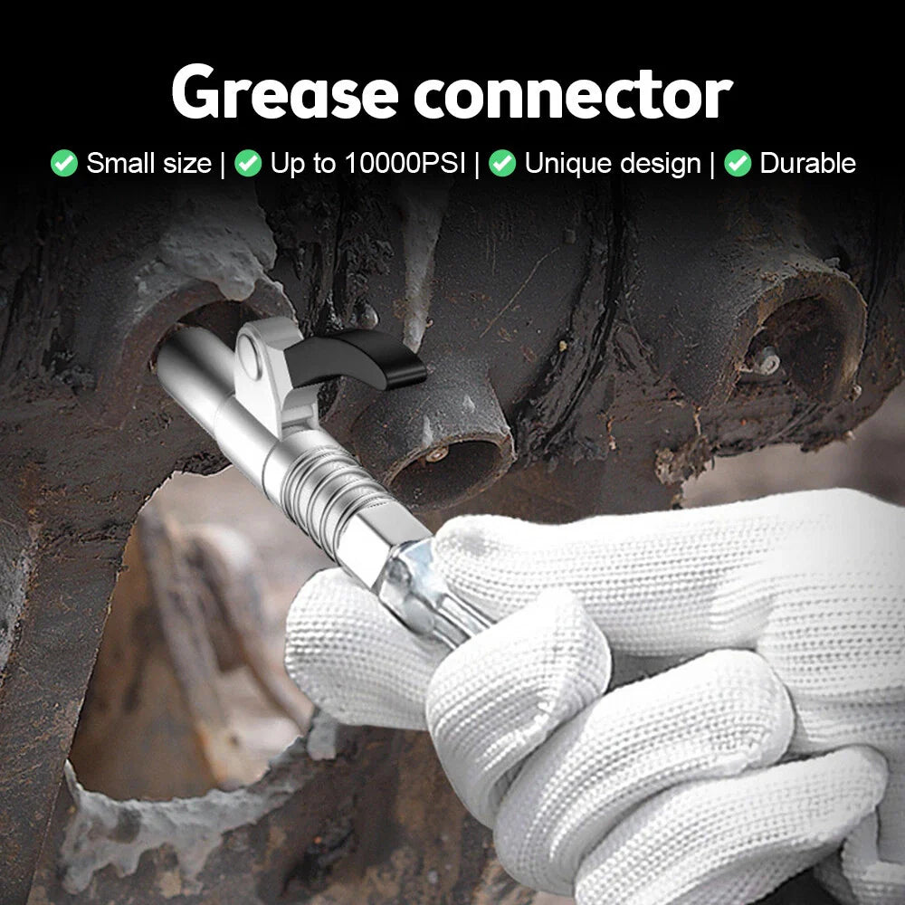 2 Pack Grease Gun Coupler High Pressure Quick Release Lock Oil Injection Nozzles