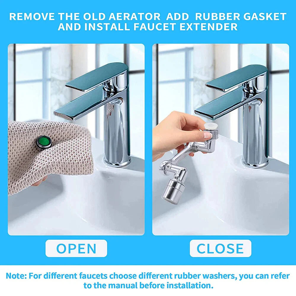 2 Pack Universal 1080° Swivel Robotic Arm Swivel Extension Abs Faucet Aerator