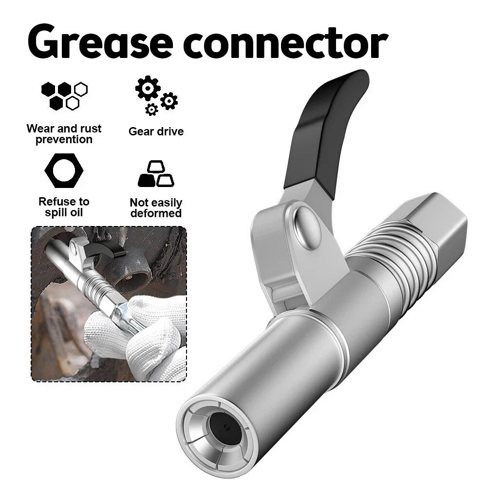 2 Pack Grease Gun Coupler High Pressure Quick Release Lock Oil Injection Nozzles