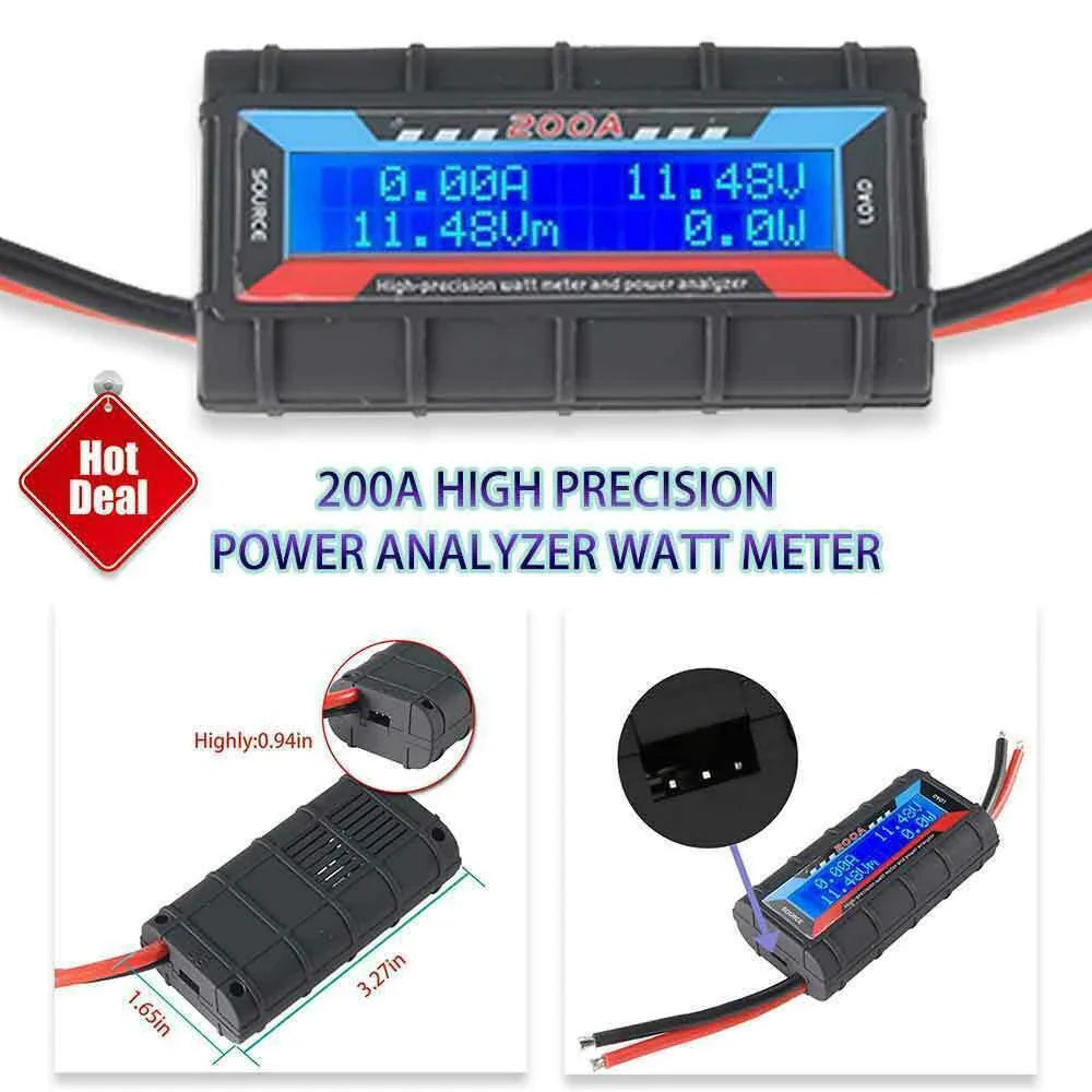 200A DC Digital Monitor LCD Volt Amp Meter Analyzer for RC Battery Solar Power
