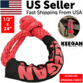 1/2" X 24" 65,000LBS Soft Shackle Recovery Rope for SUV Winch Snatch off Road US