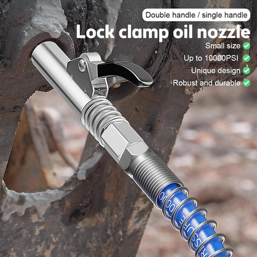 2 Pack Grease Gun Coupler High Pressure Quick Release Lock Oil Injection Nozzles