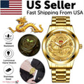Business Gift Waterproof Gold Men'S Diamond Quartz Watch Classic Stainless Steel