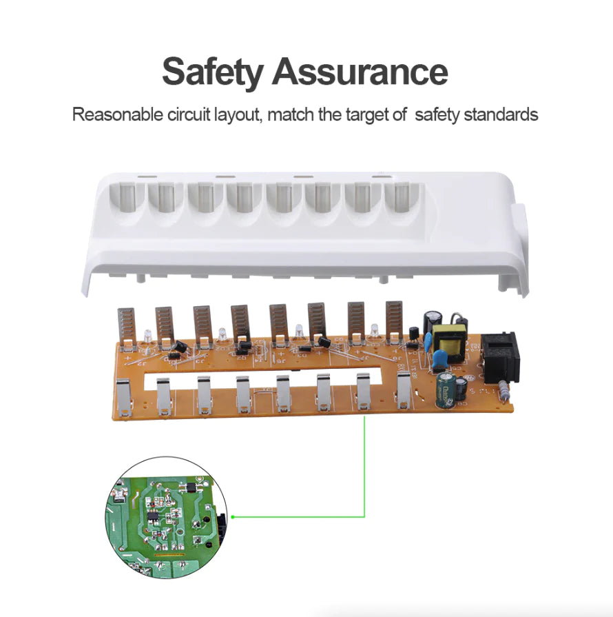 8 Slot Battery Charger for Ni-Mh Ni-Cd AA AAA Rechargeable Batteries Fast Charge
