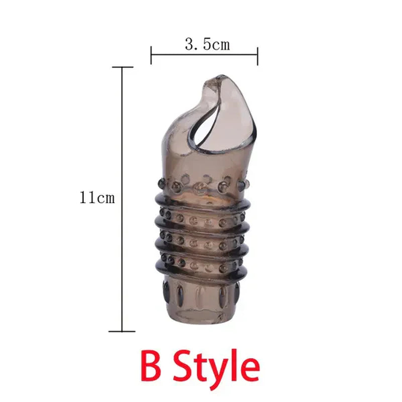 2PCS Reusable Cock Ring Glans Penis Enlarger Delayed Ejaculation Sleeve Extender