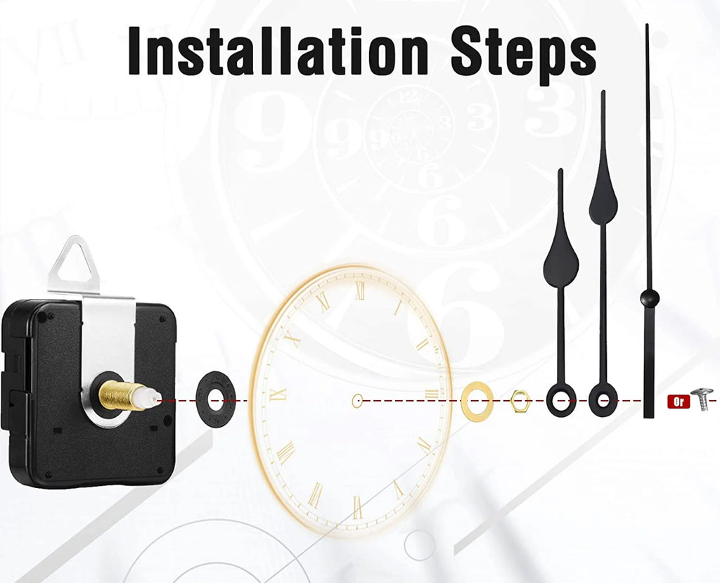 DIY Clock Movement Quartz Mechanism Wall Replacement Repair Tool Parts Hands Kit