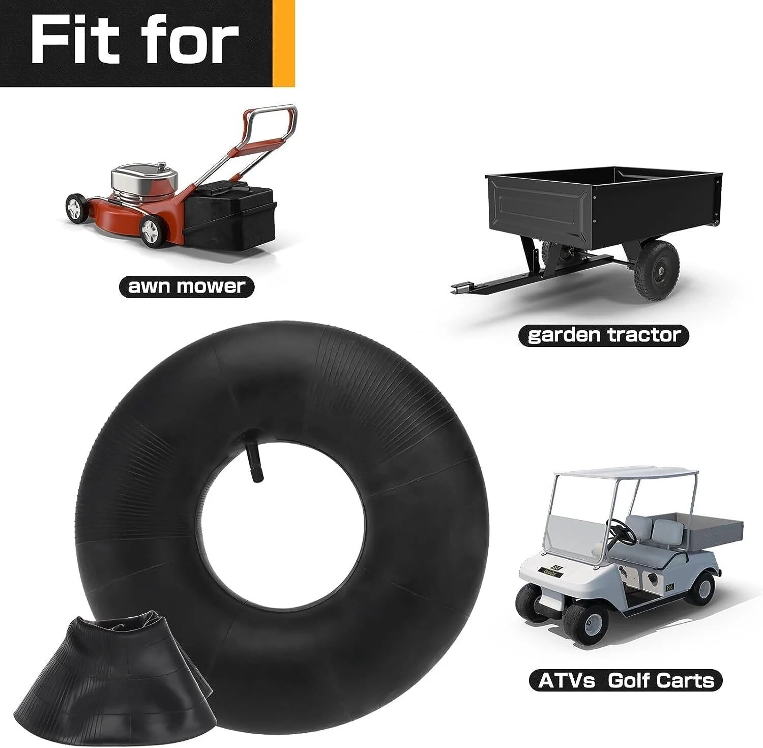 2PCS 15X6.00-6 Lawn Mower Tire Inner Tubes 15X6-6, 15X6X6, 15/6X6 TR13 Valve ATV