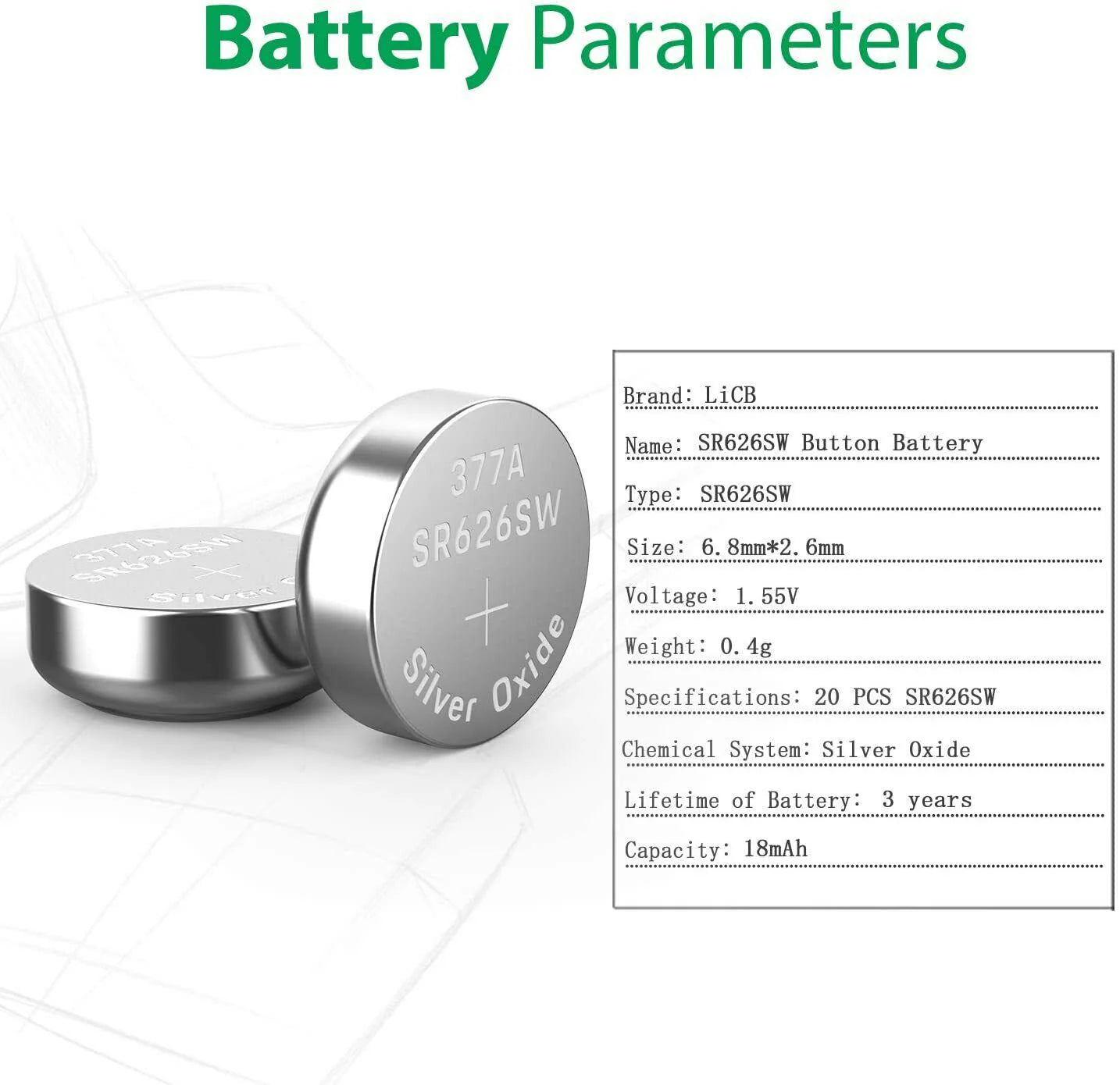 10 X OEM SPEC 377 376 364 363 WATCH BATTERY SR626SW SR626W Silver Oxide Battery