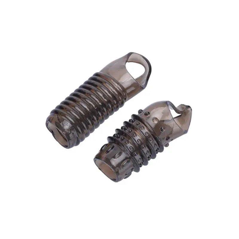 2PCS Reusable Cock Ring Glans Penis Enlarger Delayed Ejaculation Sleeve Extender