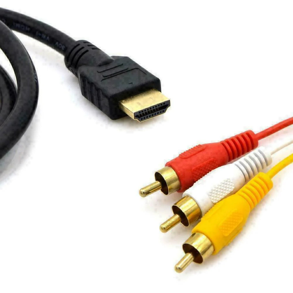 HDMI Male to 3 RCA Video Audio AV Component Converter Adapter Cable HDTV 1080