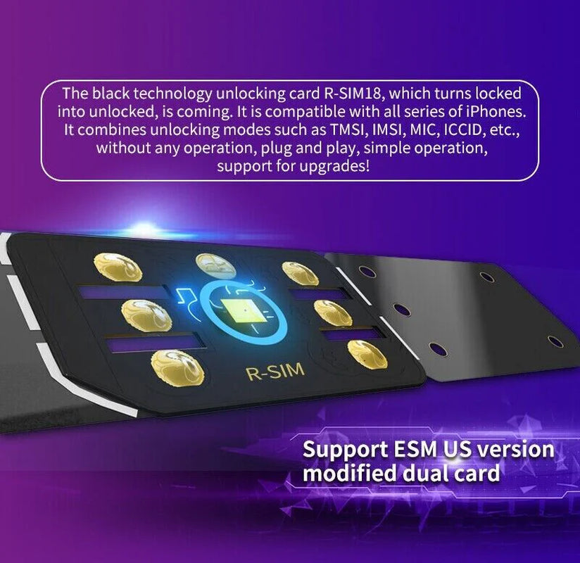 R-SIM18 RSIM 18 Nano Unlock Card for Iphone 14 plus 13 12 11 Pro Max X XR Ios 16