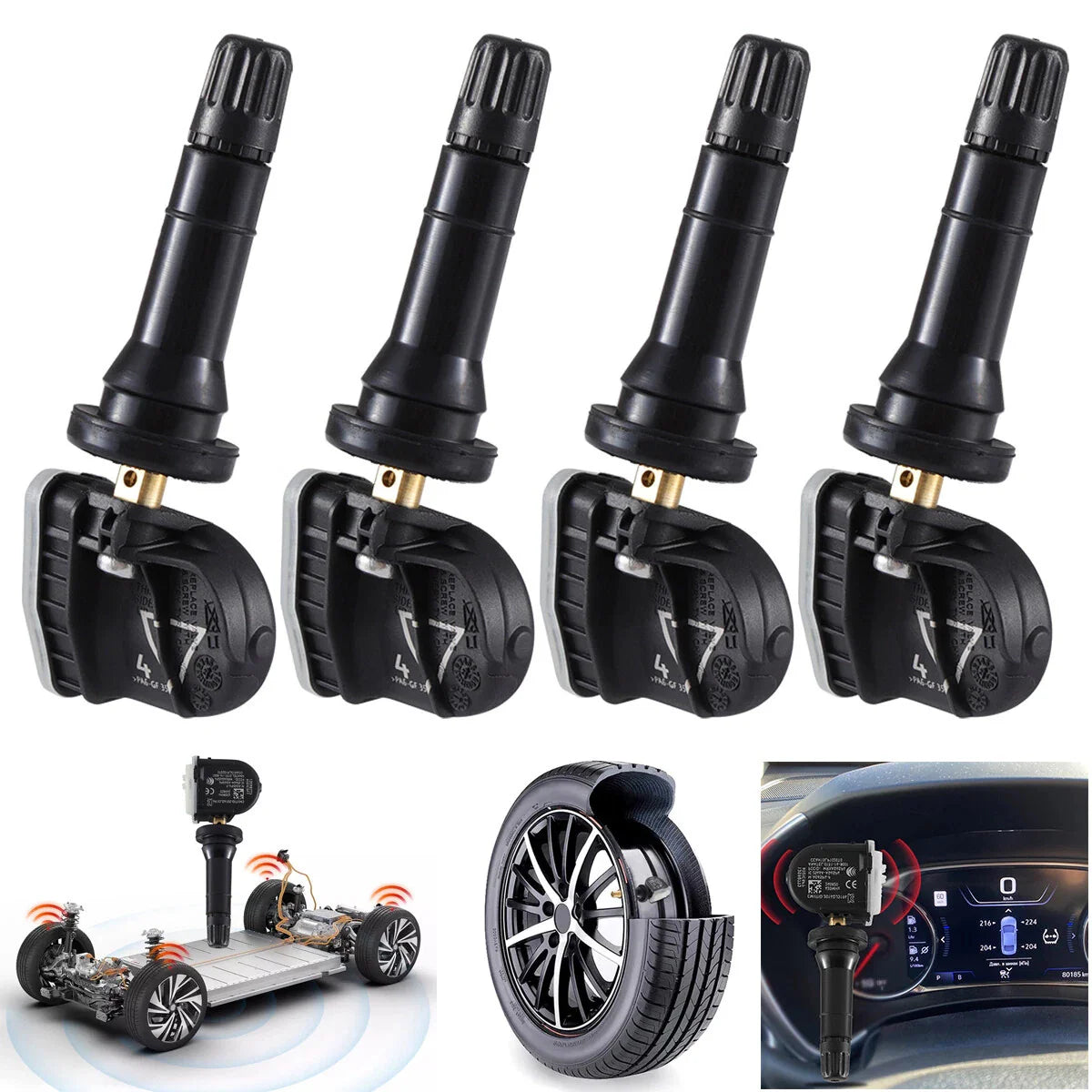 4 PACK Tire Pressure Monitor Sensor for GM Buick Chevy GMC TPMS 433Mhz 13598773