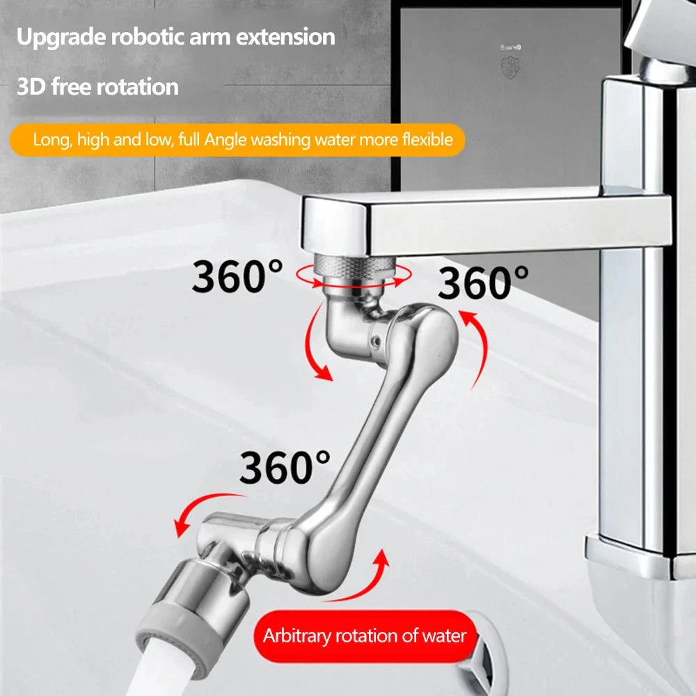 2 Pack Universal 1080° Swivel Robotic Arm Swivel Extension Abs Faucet Aerator