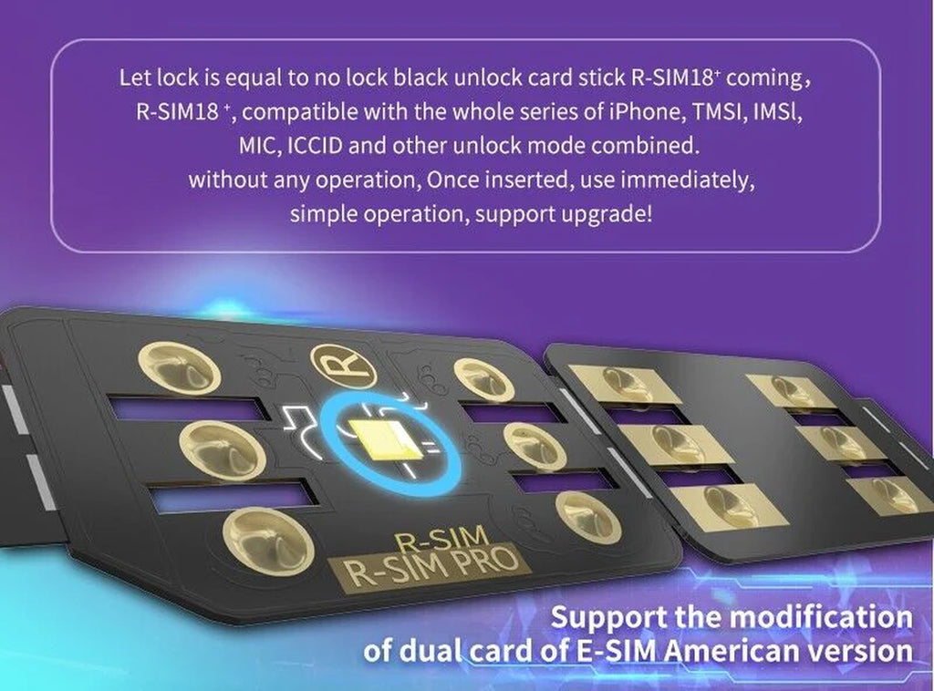 R-SIM18+ RSIM 18+ Nano Unlock Card for Iphone 14 plus 13 12 11 Pro Max XR Ios 16