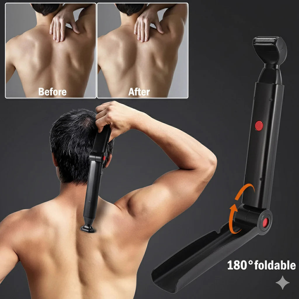 Long Handle Electric Back Shaver for Men Body Hair Removal Razor USB Recharge US