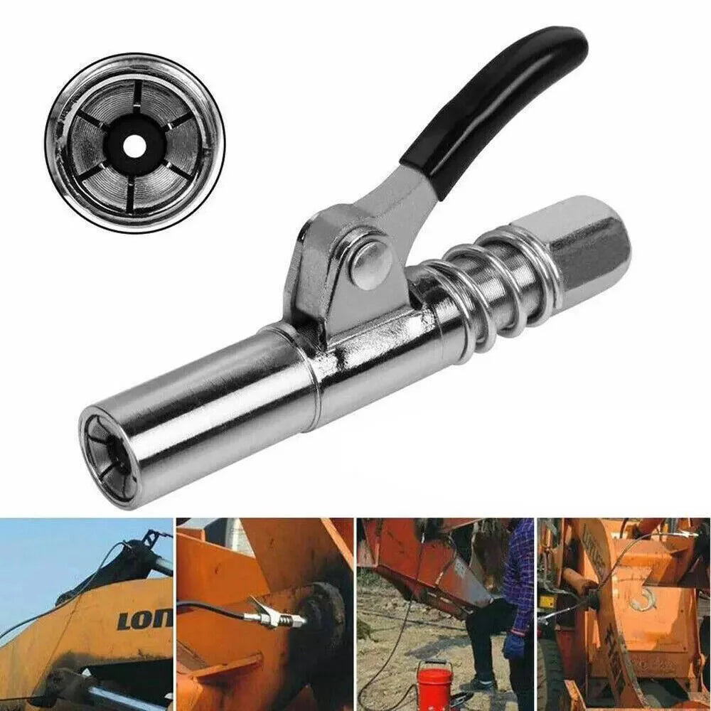 2 Pack Grease Gun Coupler High Pressure Quick Release Lock Oil Injection Nozzles