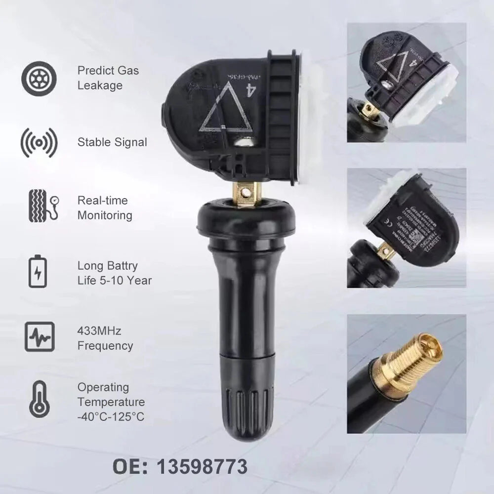 4 PACK Tire Pressure Monitor Sensor for GM Buick Chevy GMC TPMS 433Mhz 13598773
