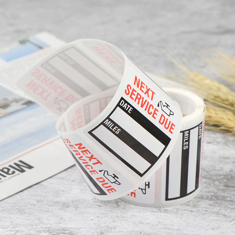 300 Oil Change Service Reminder Stickers Clear Window Lite Sticker Pack 2"X2" US