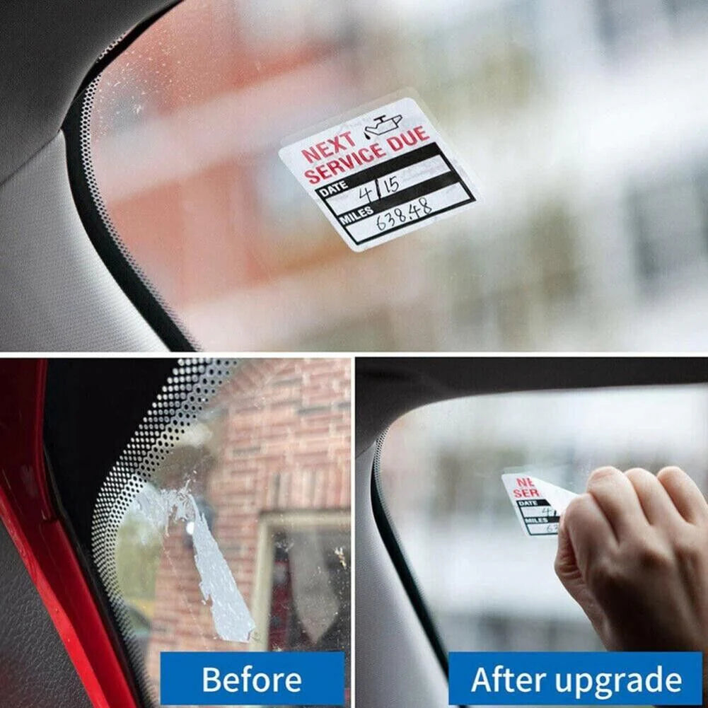 300 Oil Change Service Reminder Stickers Clear Window Lite Sticker Pack 2"X2" US