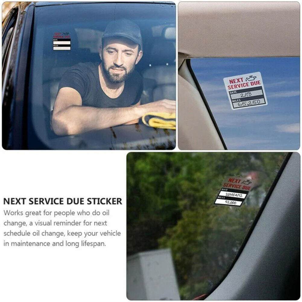 300 Oil Change Service Reminder Stickers Clear Window Lite Sticker Pack 2"X2" US