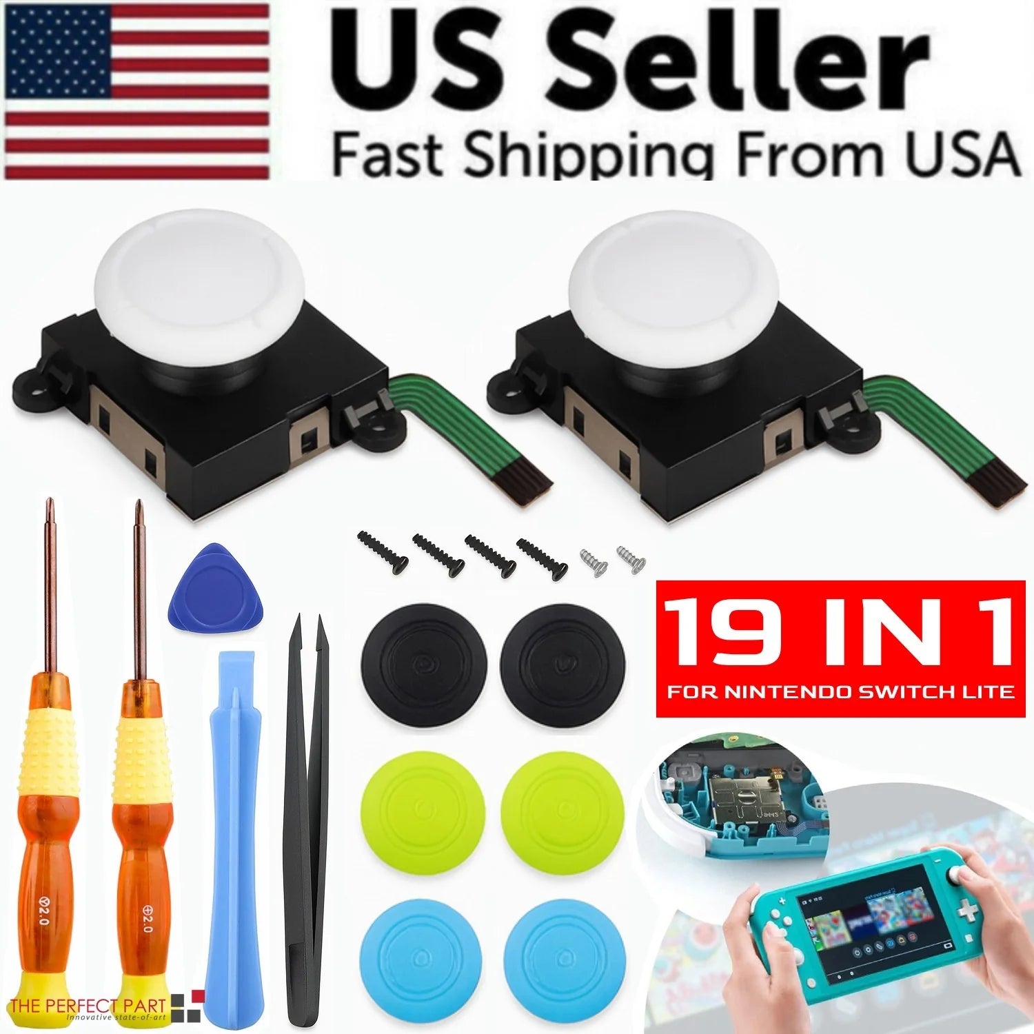 For Nintendo Switch Lite 19In1 Analog Joystick Replacement Repair Tool Kit Set