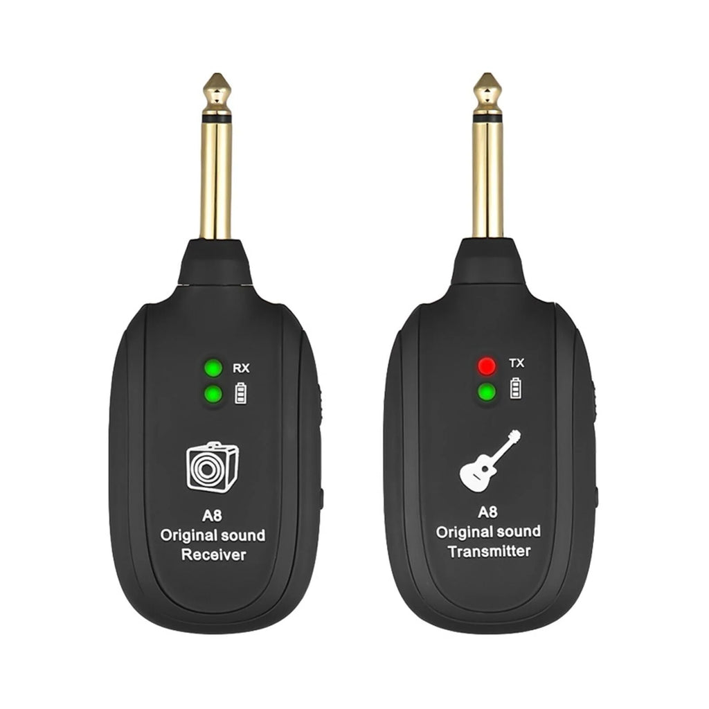 UHF Guitar Wireless System Transmitter+Receiver Built in Rechargeable Battery