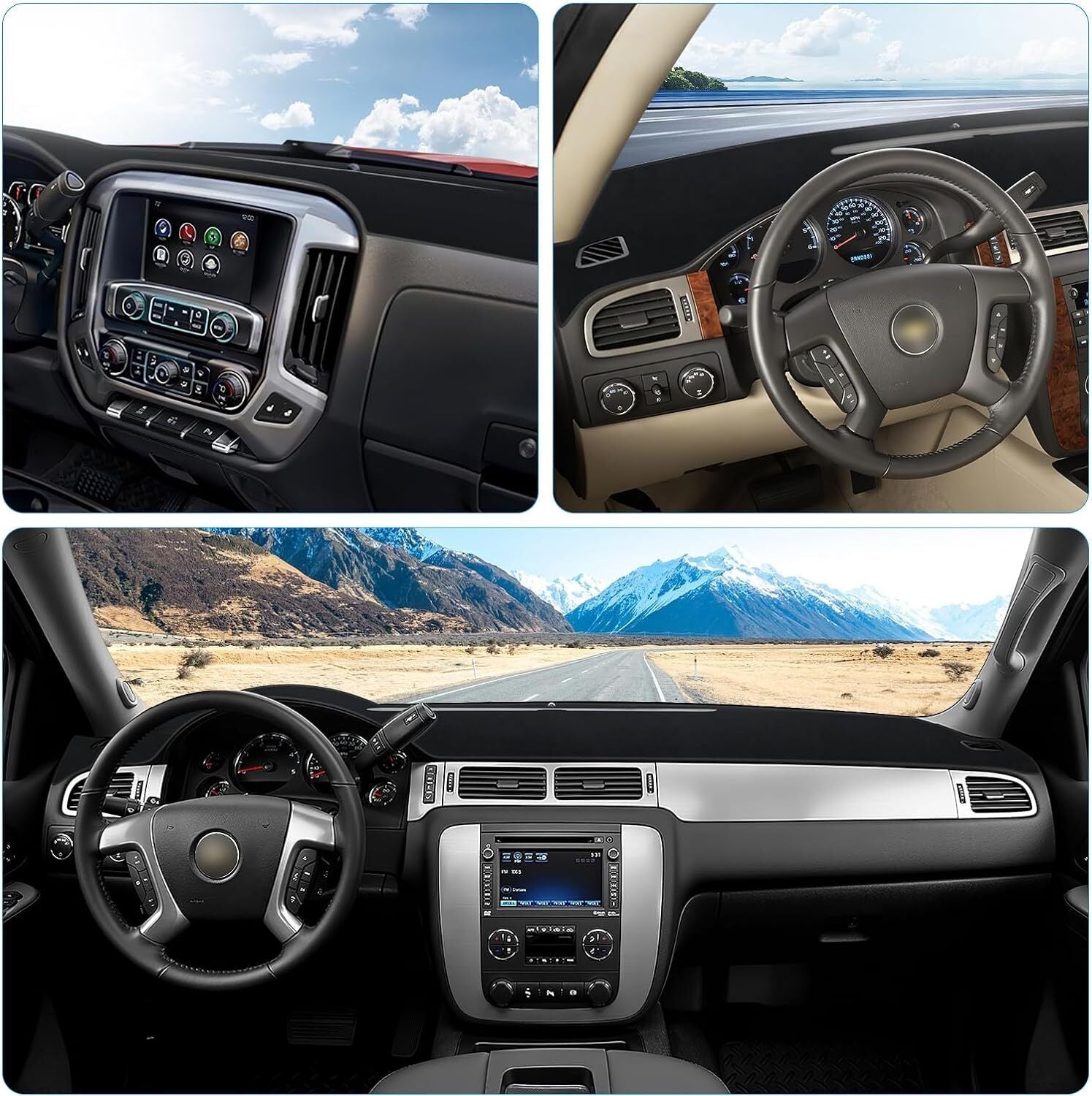 Fit for Chevy Silverado/Tahoe/Suburban 2007-2014 US Dashboard Pad Dash Cover Mat
