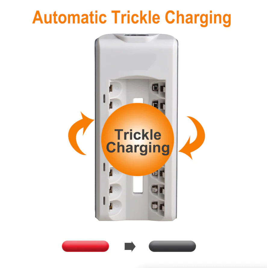 8 Slot Battery Charger for Ni-Mh Ni-Cd AA AAA Rechargeable Batteries Fast Charge