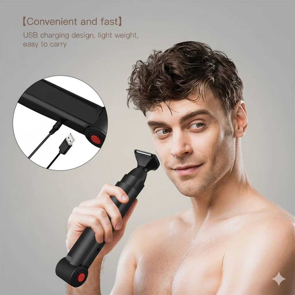 Long Handle Electric Back Shaver for Men Body Hair Removal Razor USB Recharge US