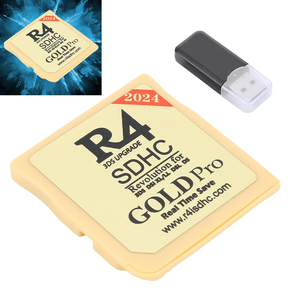 2024 Version R4 Gold Pro SDHC R4I for DS/3DS/2DS Revolution Cartridge + USB