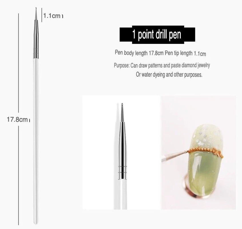 20Pcs/Set Nail Art Design Dotting Painting Drawing Polish Brush Pen Tools UV Gel