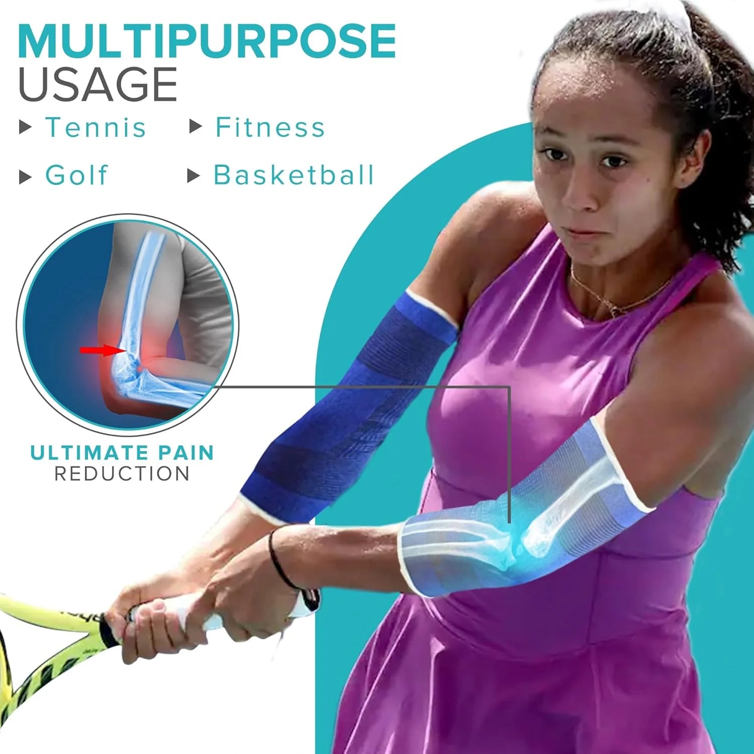 Elbow Elastic Compression Sleeve Elbow Brace Tennis Arthritis Bursitis Relief
