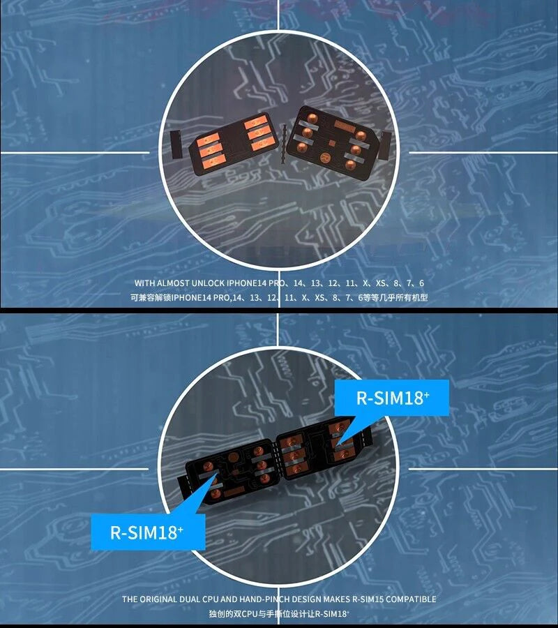R-SIM18+ RSIM 18+ Nano Unlock Card for Iphone 14 plus 13 12 11 Pro Max XR Ios 16