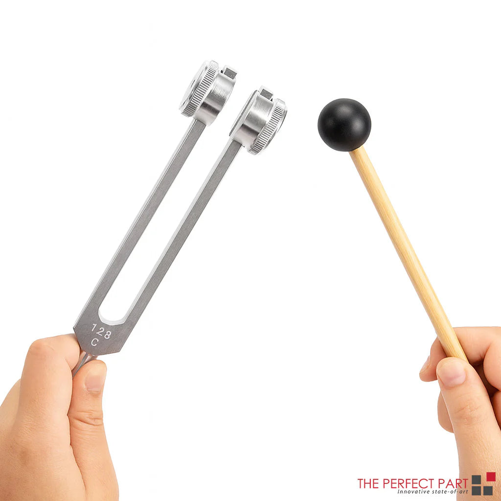 128Hz Healing Tuning Fork with Silicone Hammer Sound Therapy Musical Instrument