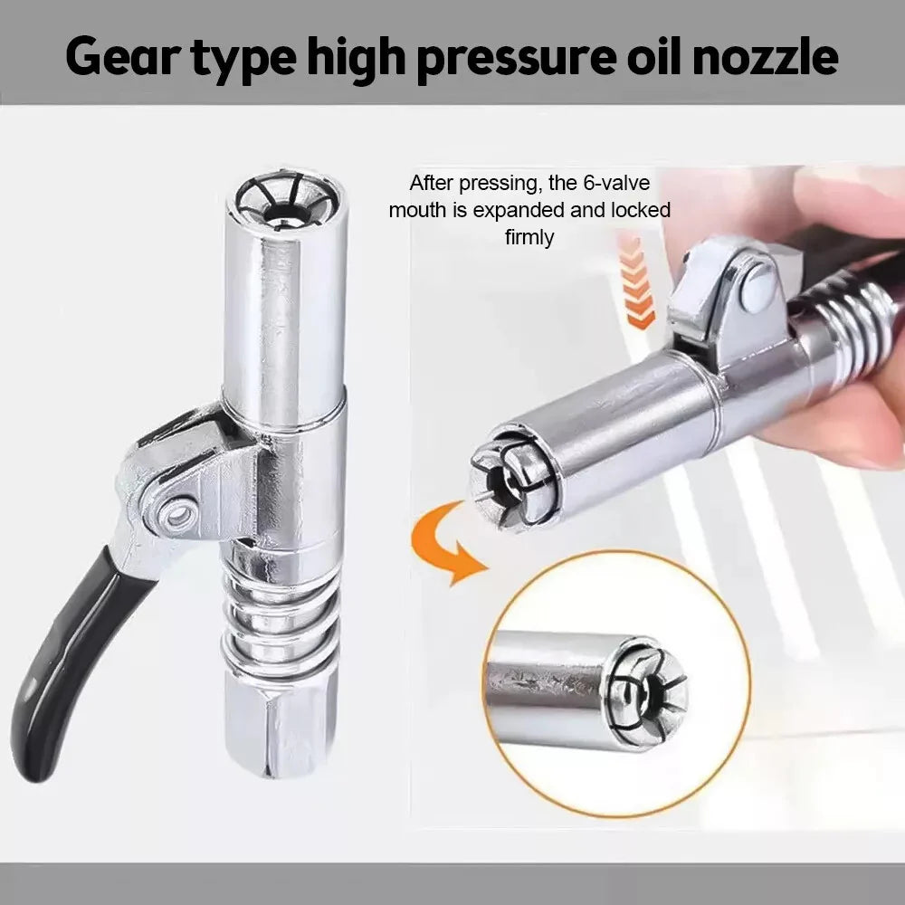 2 Pack Grease Gun Coupler High Pressure Quick Release Lock Oil Injection Nozzles