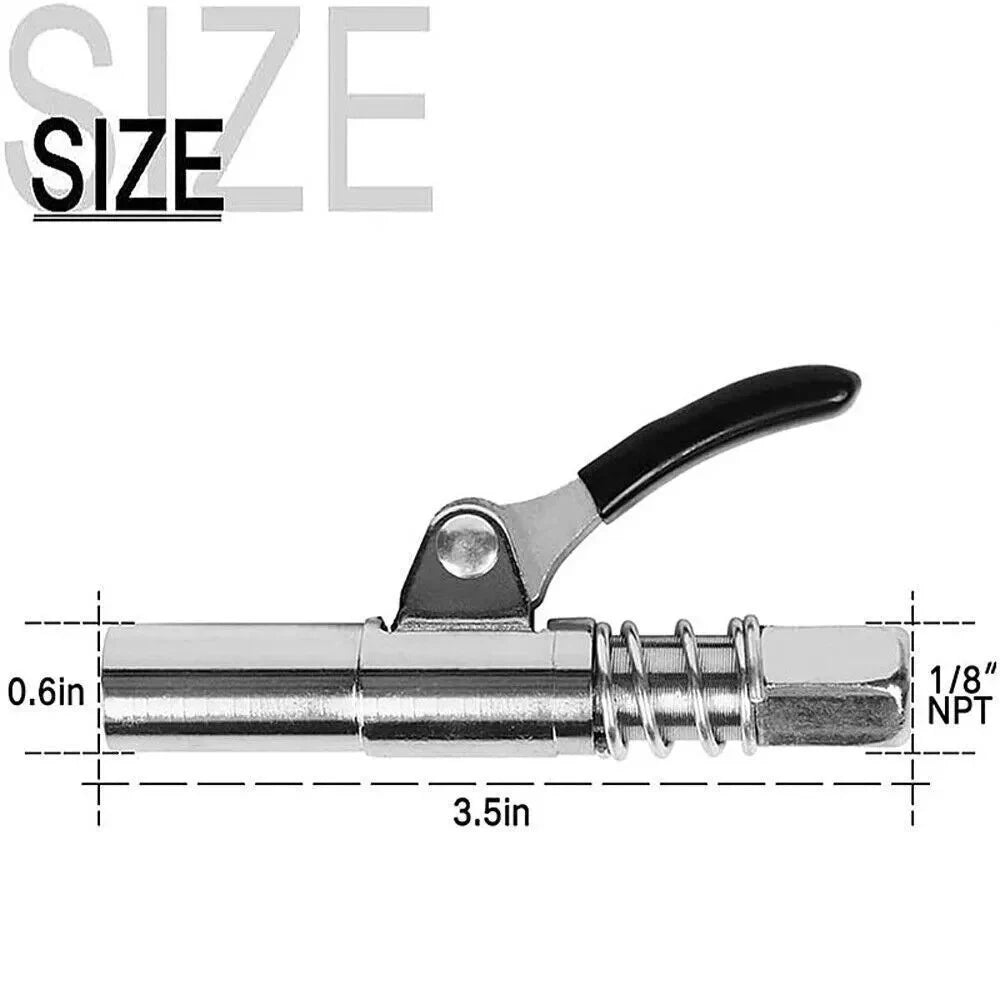2 Pack Grease Gun Coupler High Pressure Quick Release Lock Oil Injection Nozzles
