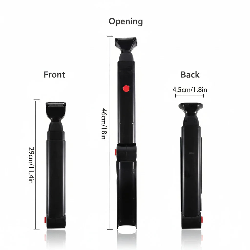Long Handle Electric Back Shaver for Men Body Hair Removal Razor USB Recharge US