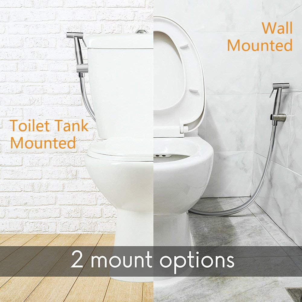 Toilet Shattaf Adapter Hose Bidet Spray Stainless Steel Handheld Shower Head US