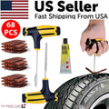 68Pc Tire Repair Kit DIY Flat Tire Repair Car Truck Motorcycle Home Plug Patch